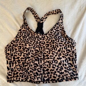 Cheetah print crop razer back tank